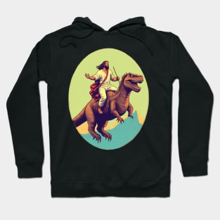 Jesus riding t rex, Funny Christian Design Hoodie